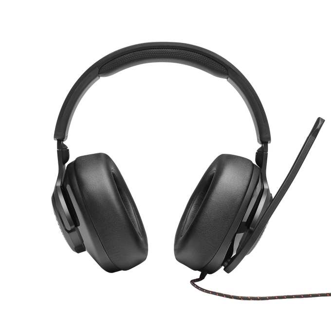 JBL Quantum 300 - Black - Hybrid wired over-ear PC gaming headset with flip-up mic - Front image number null